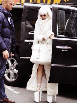  Gaga in New York City earlier today (3.25.14). 