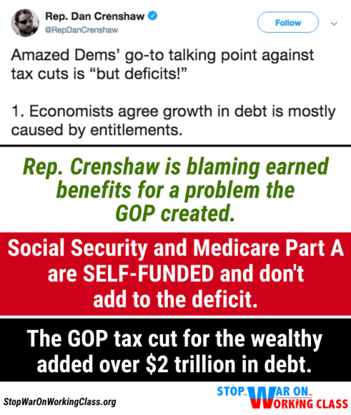 ncpssm - Rep. Dan Crenshaw tried to blame “entitlements” for the...
