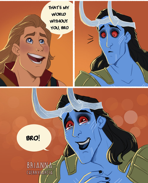 briannacherrygarcia:The wholesome bro meme but make it Party Thor and Jotunn Loki instagram | twitte