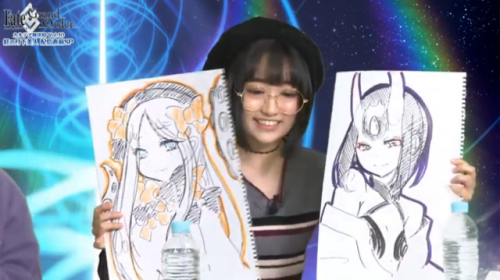 loserwhowatchesanime:Aoi Yuuki’s drawings from the recent FGO story chapter livestream