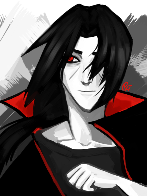 redrew this drawing of itachi from 2013!! see u in 2027 mr. uchiha