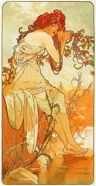 Summer, 1896, Alphonse MuchaMedium: oilwww.wikiart.org/en/alphonse-mucha/summer-1896