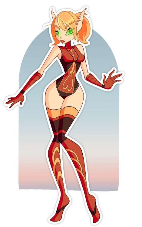 sad4ppleart:sad4ppleart:tried drawing the most generic dumb bloodelf i could think of on a winxclub 