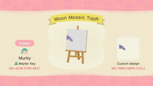 silver-tongues-blog:island-musings:Codes for my moon and paw print mosaics that were