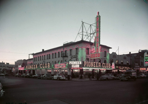 vintagelasvegas: Pioneer Club, c. 1949-50. Las Vegas Club had just vacated the space immediately to 