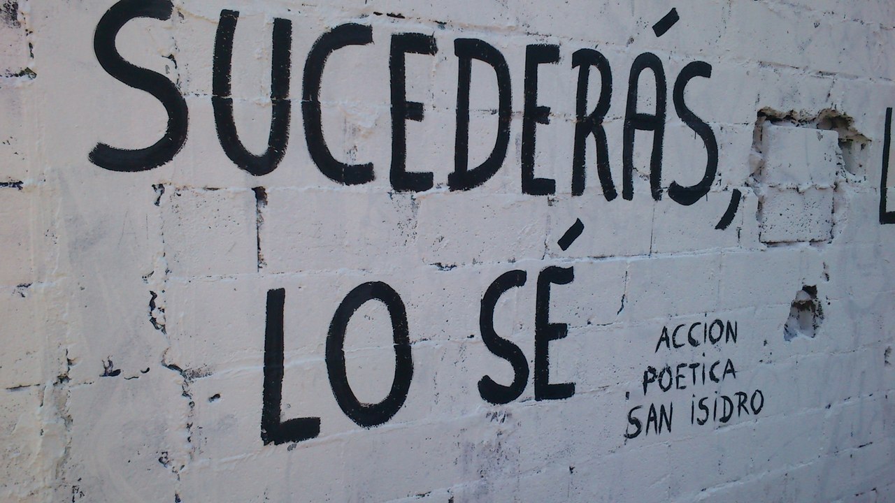li-l:  Acción Poética San Isidro, lo encontré el otro día en una de las paredes
