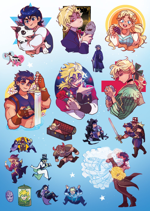 JOJO PHANTOM BLOOD Stickers are done!I really hope you like them!! This sticker sheet will be availa