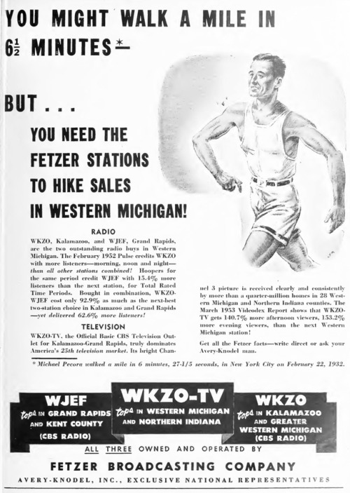 WKZO-TV - Kalamazoo, MI (CBS, NBC, ABC, DuMont) - 1953