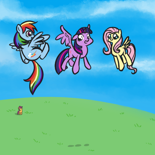 scootalootheadventurer:  ((New Princesses, the bane of itty bitty Scootaloo! (My