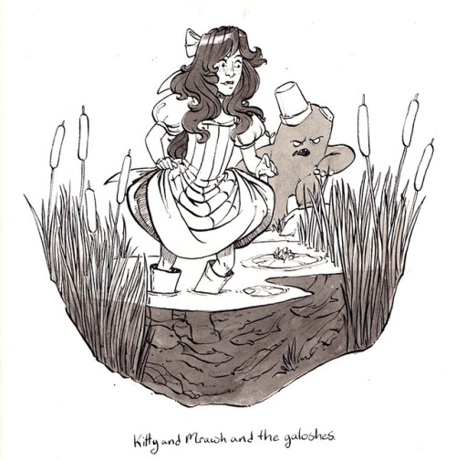 Day 12 - Kitty and Mrawh and the galoshes.When I was coming up with the idea I was actually thinking