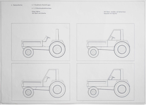 Pio Manzù and his diploma, Design for a tractor with 80 PS, 1965. Design school HfG Ulm, Germany. pi