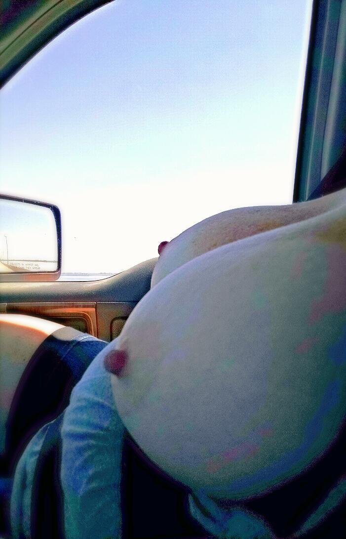 18wheeltxtruck:  bignaturalbooblover69:  Wife’s hard nipples showing off in the