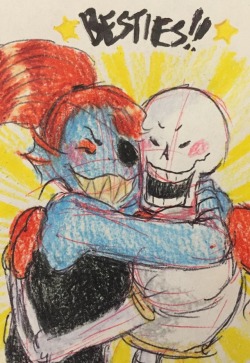 undyne-appreciation:  ✨DAY FOUR: BEST BESTIES 10/10!✨  There isn’t a fictional friendship in the world I’ve enjoyed quite as much as the friendship between Undyne and Papyrus. They’re both loud, they’re both very confident, they’re both