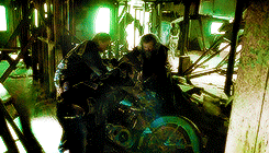 johnteller:  Sons of Anarchy meme | 2 objects↳ JT’s motorcycle   “After John Teller’s accident, his Panhead sat in the garage under tarps for a few years, untouched, a mangled up mass of steel. Jax was just a teenager when his father died,