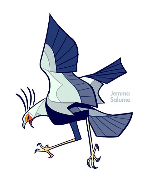 oxboxer:  A secretary bird. Animal commission! Available on S6.  Tumblr is just full of goodies tonight <3 Secretary birds are pretty damn awesome, in case you didn’t know. 