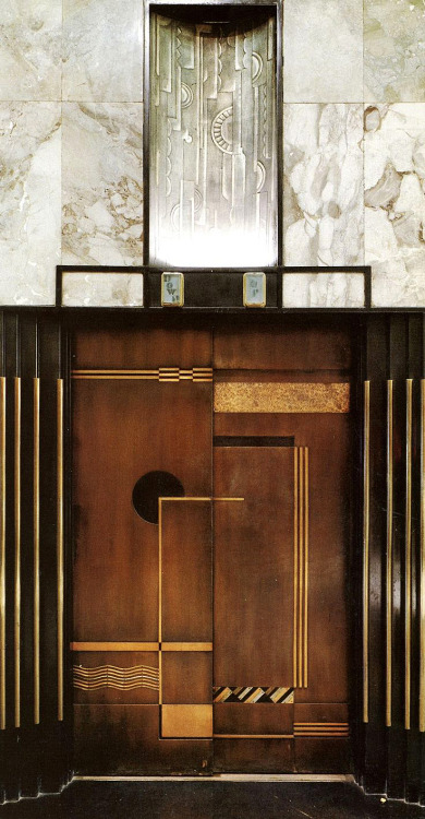 liverodland:Travelling in style: A selection of american Art Deco elevator doors.