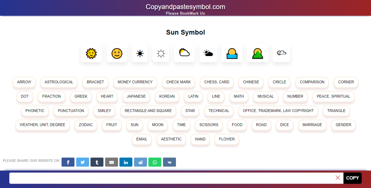 Get Sun Symbol Copy And Paste