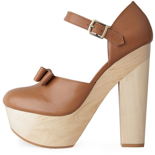 Wood platform high heel sandals