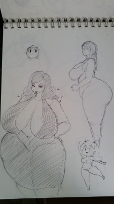 overlordzeon:  Here are the doodles I’ve drawn from the first day after meeting with Cory. Just some random thickness stuff.Also, Hestia. :p