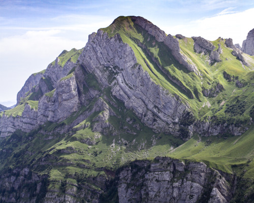 2013: Different perspectives of the Rotstein Pass Thrust in the Alpstein, with the lake Seealpsee in