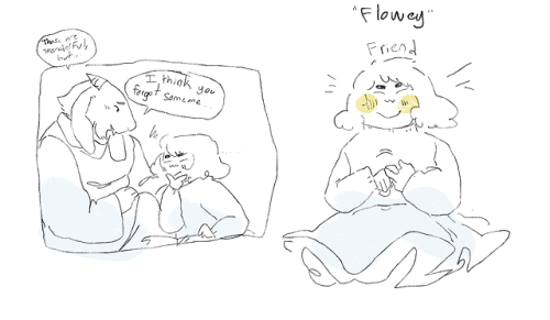 abimee:ASL doesn’t compensate for names unless you’re fingerspelling, so Frisk must get creative with what they call each of their friends….
