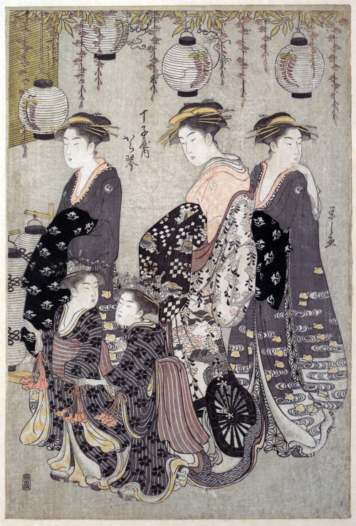 jeannepompadour:   Karakoto of Chojiya on Parade by Hosoda Eishi, c. 1790 