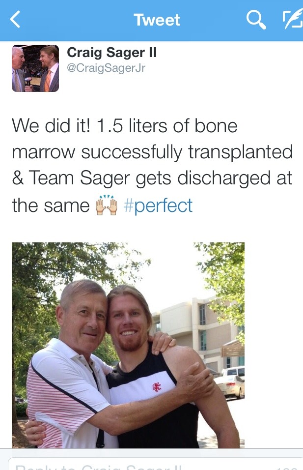 Great news from Craig Sager, Jr’s Twitter!!! ❤️❤️❤️