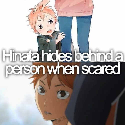 Hinata Shoyo hides behind a person when scared.Haikyuu | animefacted