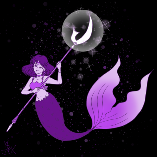 theakumabaka:Princess Saturn mermaid #sailorsaturn #saturn #mermaid #sailormoon