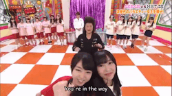 akb48girldaisuki:  young member : i want to be more famous than Sata san! Sata *smilling* : don’t worry, you will 