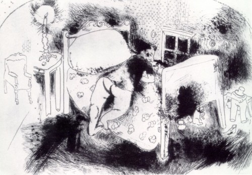Tchitchikov on his bed, 1923, Marc ChagallMedium: etching,paperhttps://www.wikiart.org/en/marc-chaga