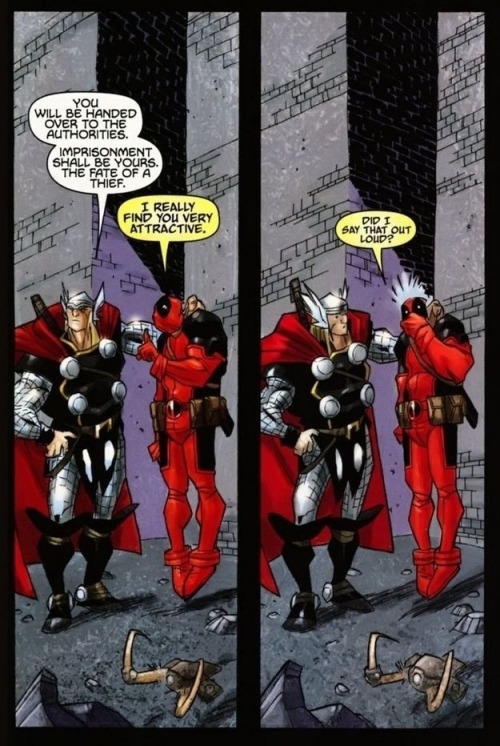 grimphantom:  officiallyshipped:  Can we all just take a moment and appreciate Deadpool  Grimphantom: lol the Batman reference kills me XD  Deadpool lol XD