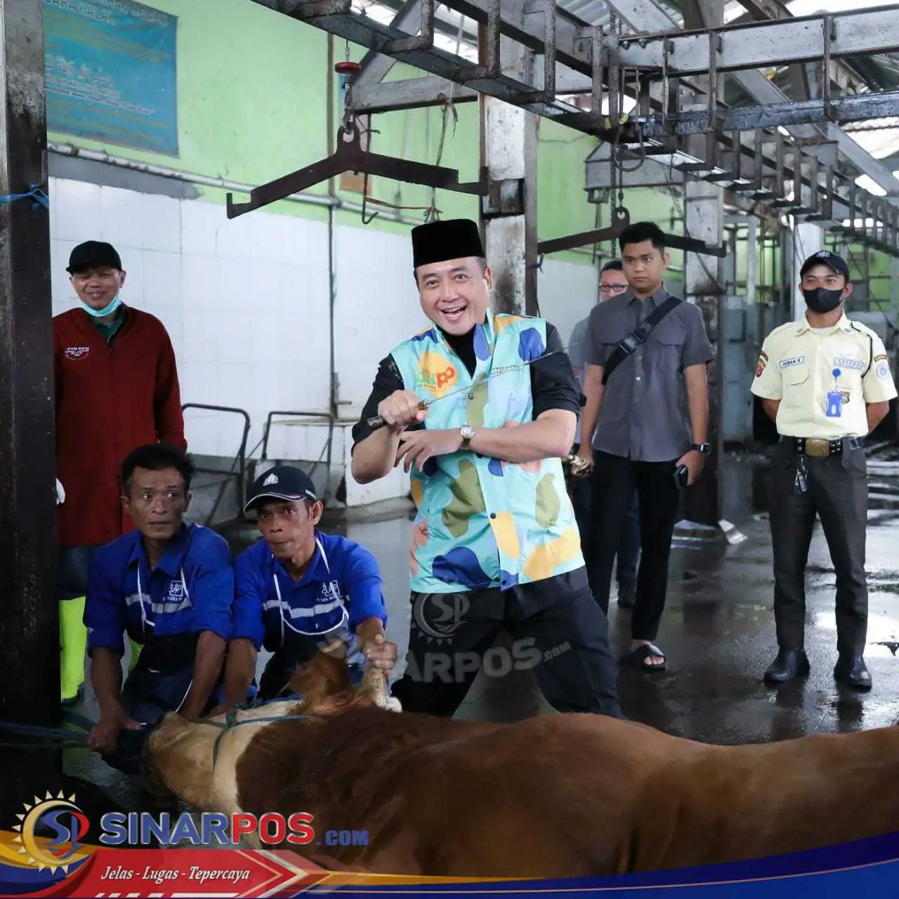 Erwin Sembelih Sapi Kurban dari Presiden RI dan Wali Kota Bandung