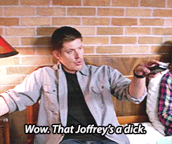   Game of Thrones night at the bunker.  SPN 9x04 “Slumber Party” 