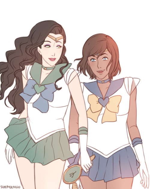 sleepysenshi:  nOT AT ALL!! the iconic cartoon queer ladies crossover 