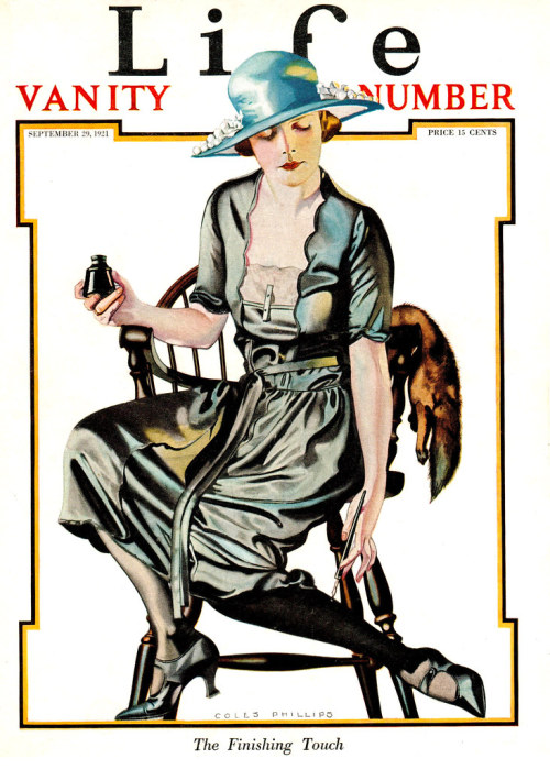 Life, Vanity Number, The Finishing Touch, Sept. 29, 1921, cover by Coles Phillips.