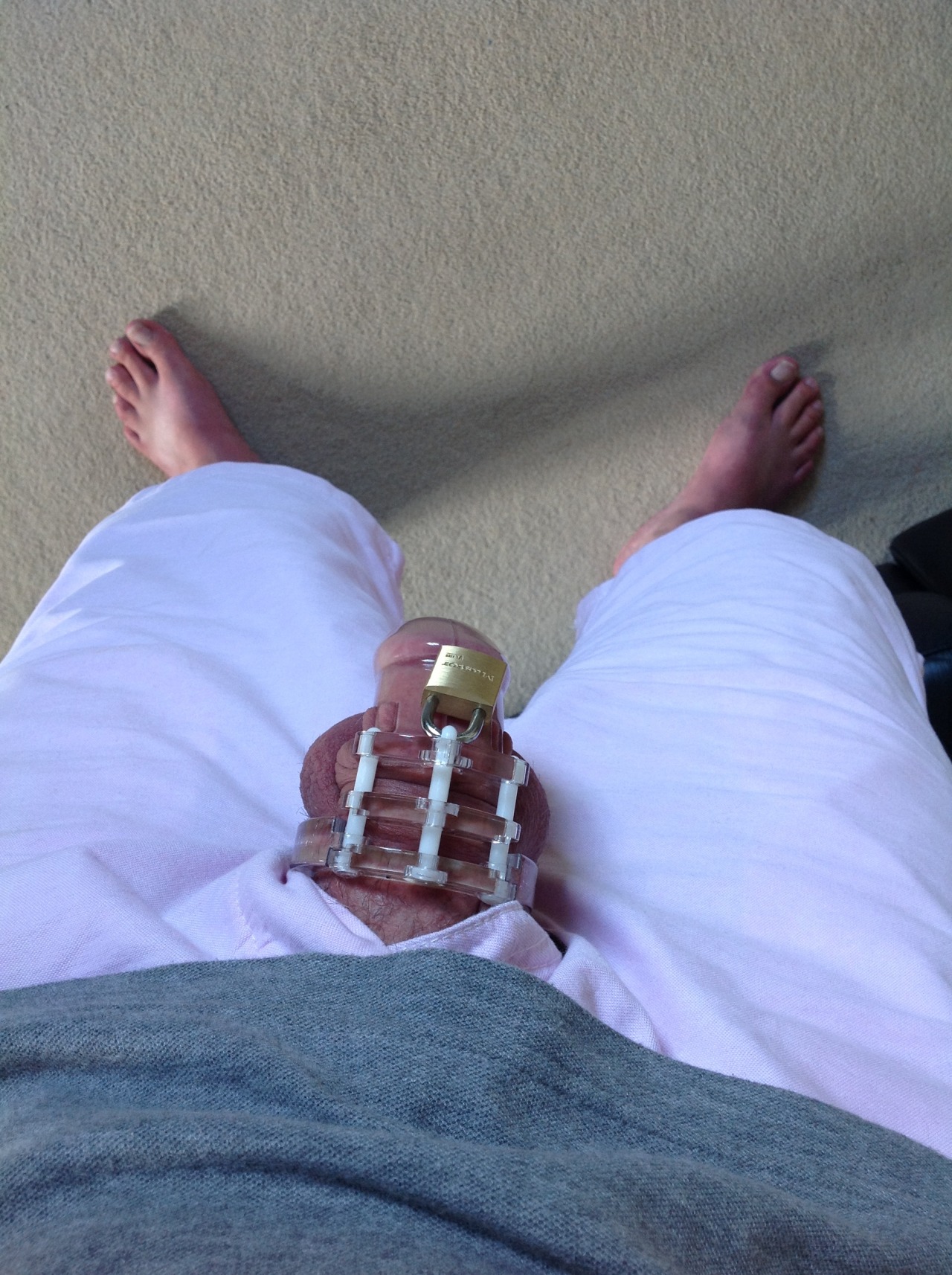 lockedndenied:  kinkilike:  Going out for lunch locked up  You should be going everywhere