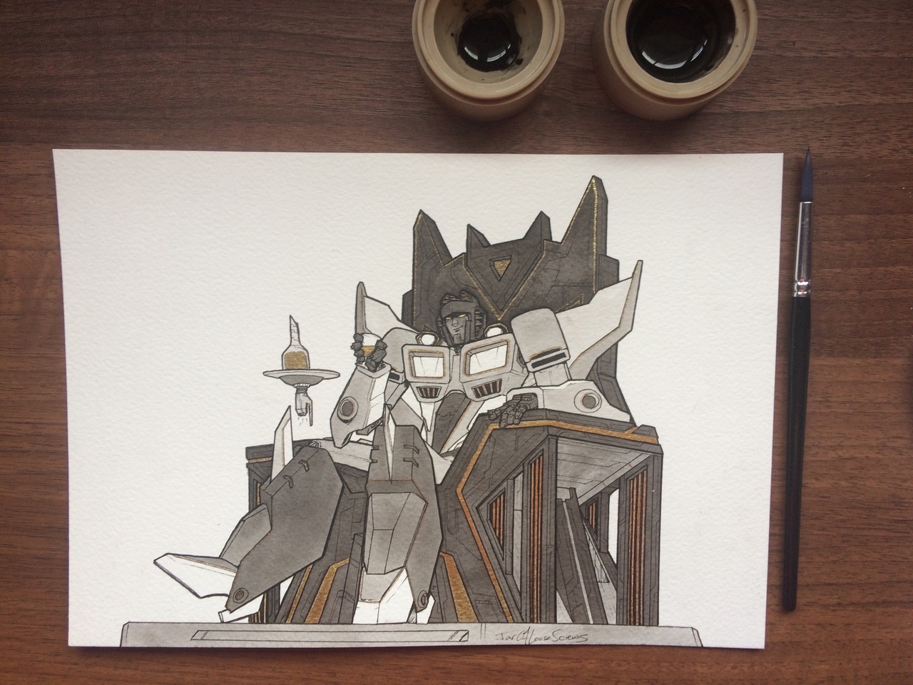 jarofloosescrews: Starscream on his throne, a commission for the amazing @riahriddle