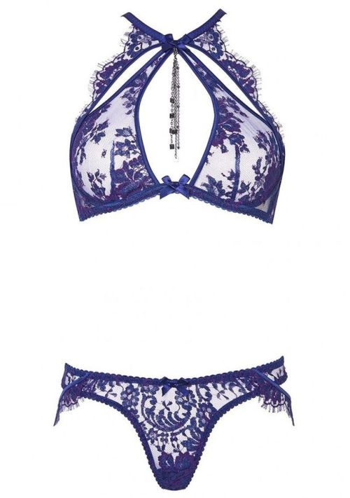 Agent Provocateur | Palmina set - in blue lace + violet accents | FW2018-19