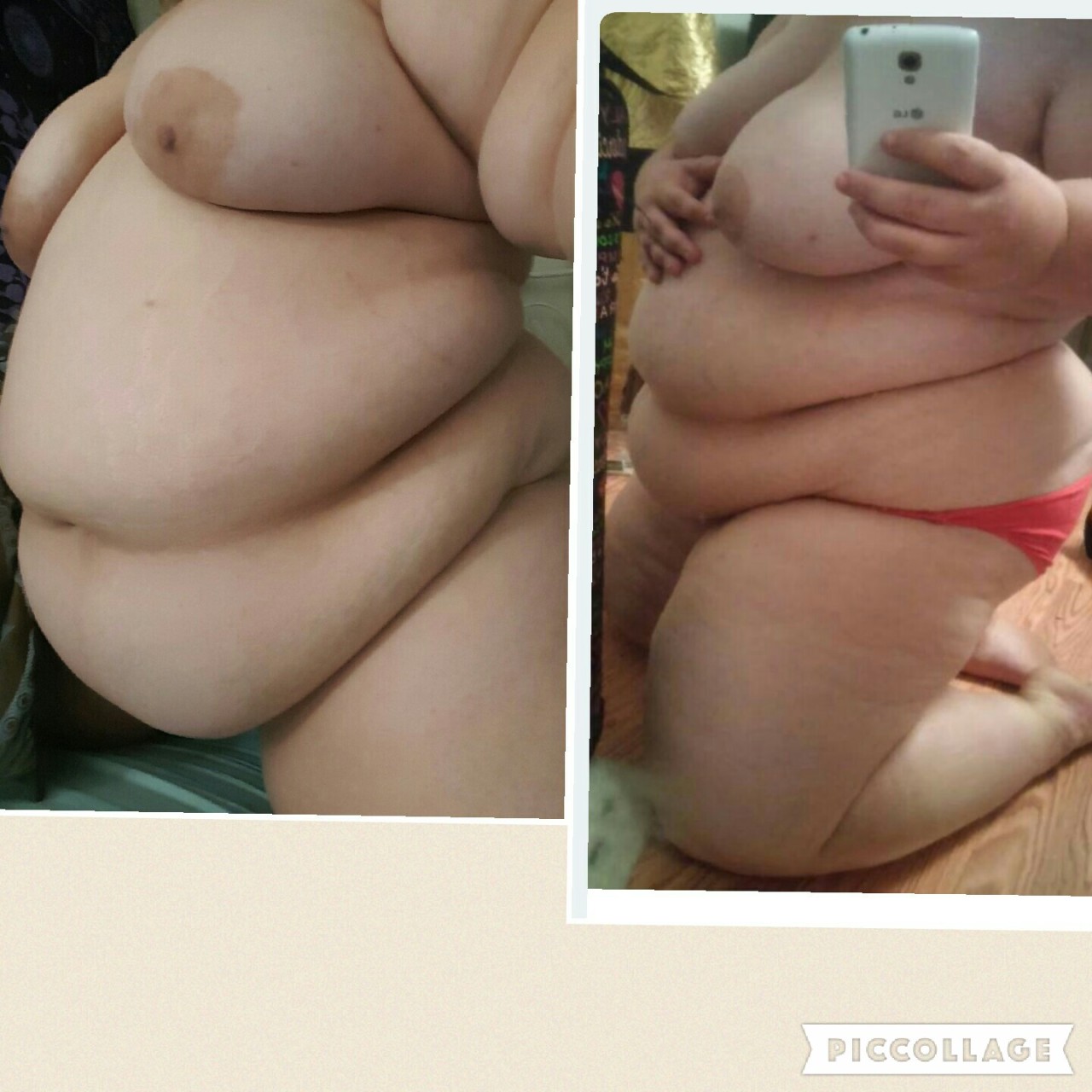 from-thin-to-fat:  Not sure of breasts count as nudity  But just hit 400 pounds