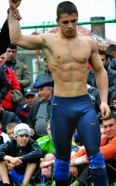 gymandnastiksguys:  guystease:  Plamen the hottest Bulgarian wrestler ever.  Is he a supermodel with a huge bulge or just a beautiful wrestler?  Pre-tattoos.  GYMNASTIKS G&B’s Follow me Hot stuff, gymnasts, sports and gym Guys & Bodies also