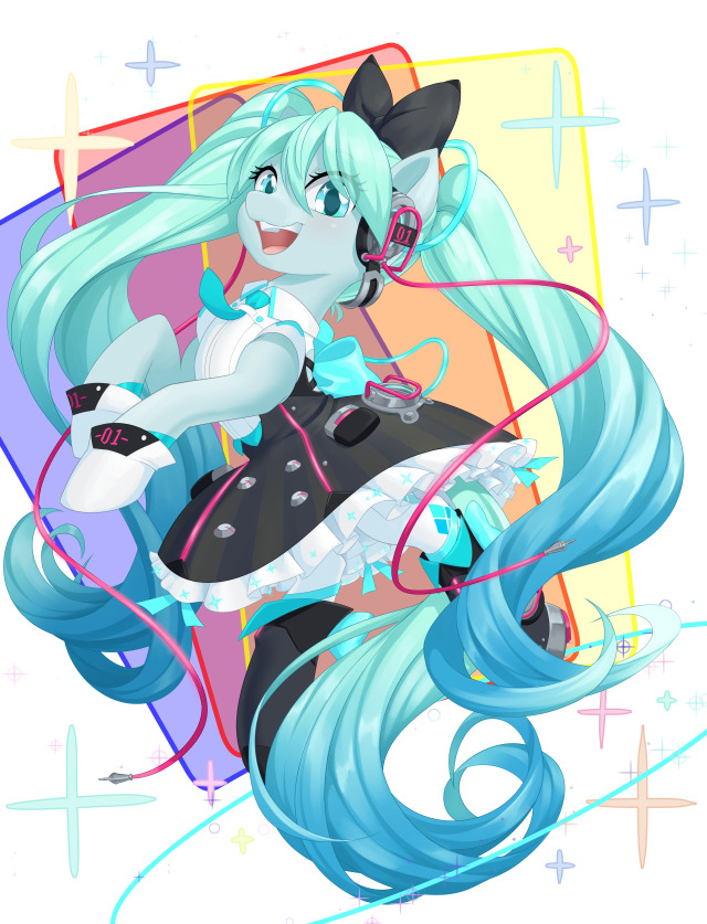 dstears:Hatsune Miku pony based on the design from Magical Mirai 2016Now that the Kotobukiya Mikupone bandwagon has passed, time for me to run after it!