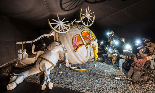 wetheurban:  Banksy’s Dismaland Bemusement Park Banksy has been secretly assembling his own Disneyland-inspired creation (and largest project to date) in the English seaside town of Weston-super-Mare at Tropicana, and it’s not exactly the happiest