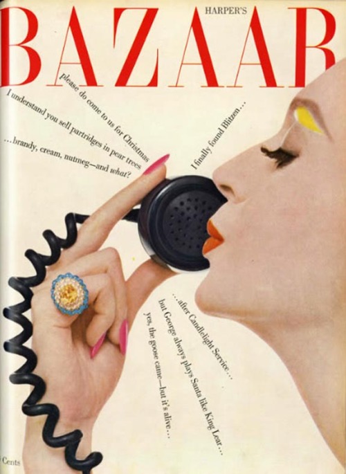 Alexey Brodovitch, cover design for Harpers Bazaar, 1958. USA.