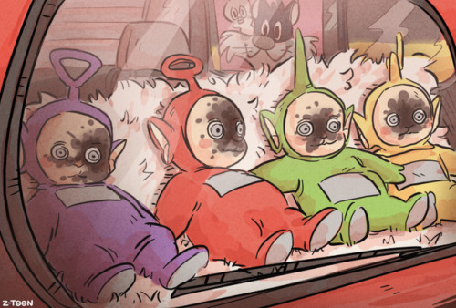 z-t00n:drew some cursed teletubbies 