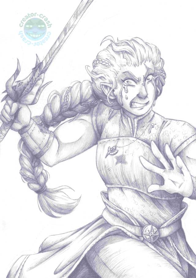 The base drawing for an Eirwen painting I've been working on for my partner - keep an eye out for the finished product in the...