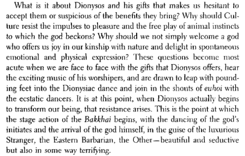 hypophora: Charles Segal -Introduction to ‘Euripides, Bakkhai’ (transl. Gibbons)