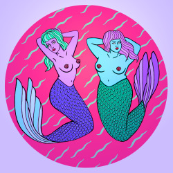 femmevoid:  robineisenberg:  mermaid babes   this is so good, i love the colors a lot
