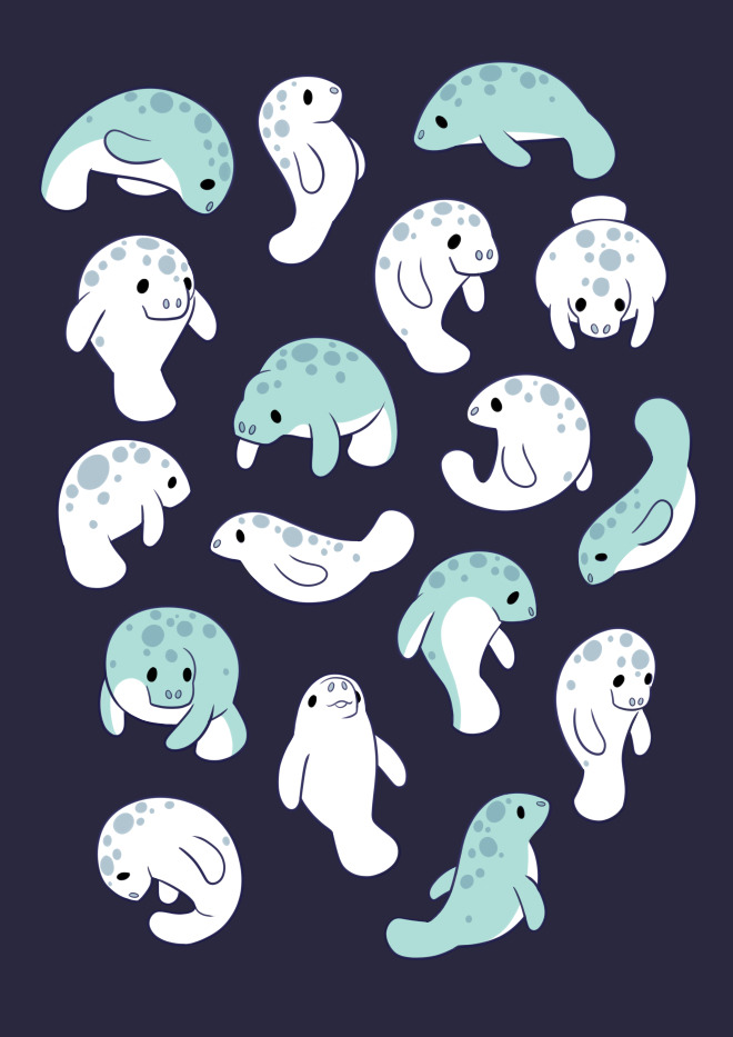 stutterhug:  PrintsI’ve had a few messages from folks about this, so my Manatees