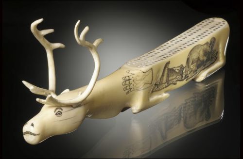 Culture/People:Inupiaq (Alaskan Inupiat Eskimo)Object name:Cribbage board in the form of a caribou D